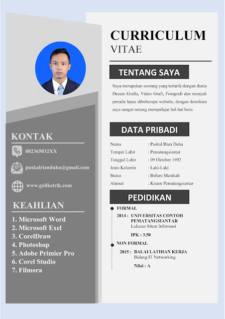 Download Contoh CV Lamaran Kerja Format Word Terbaru | Cocok Untuk Lamaran Kerja di Perusahaan Besar - Beritaja